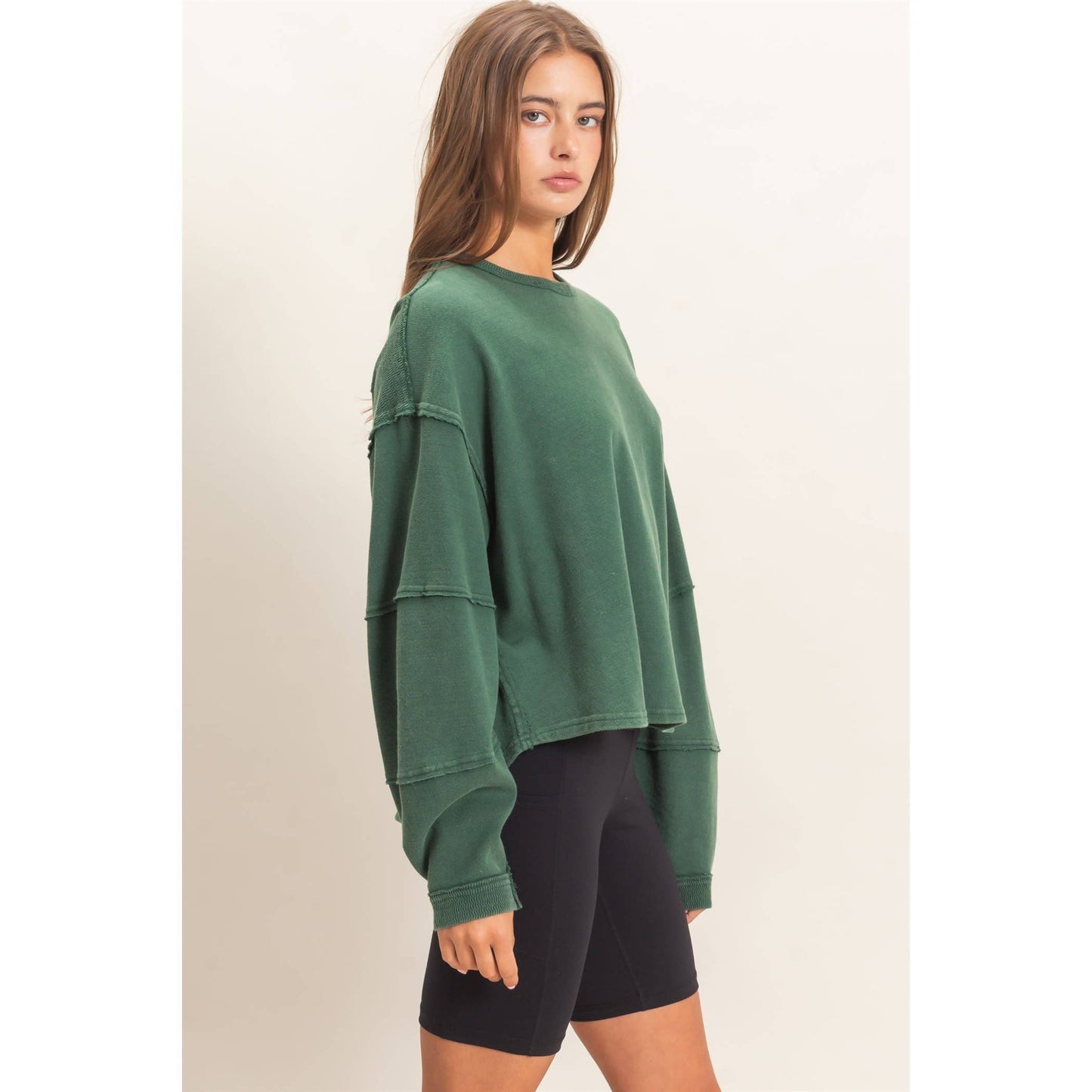 Mineral Washed Oversized Crew Neck