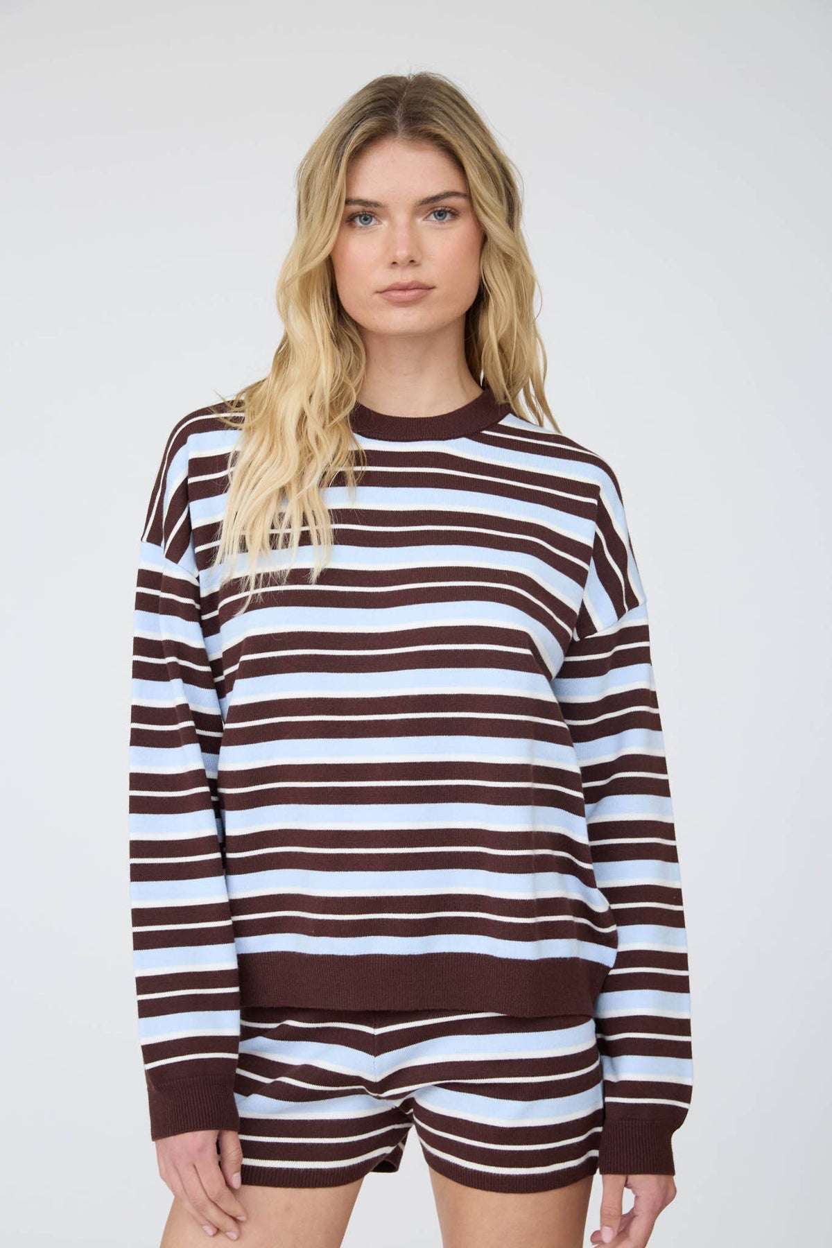 Haddy Striped Boxy Crew Sweater