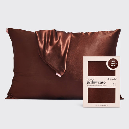 Standard Satin Pillowcase - Chocolate