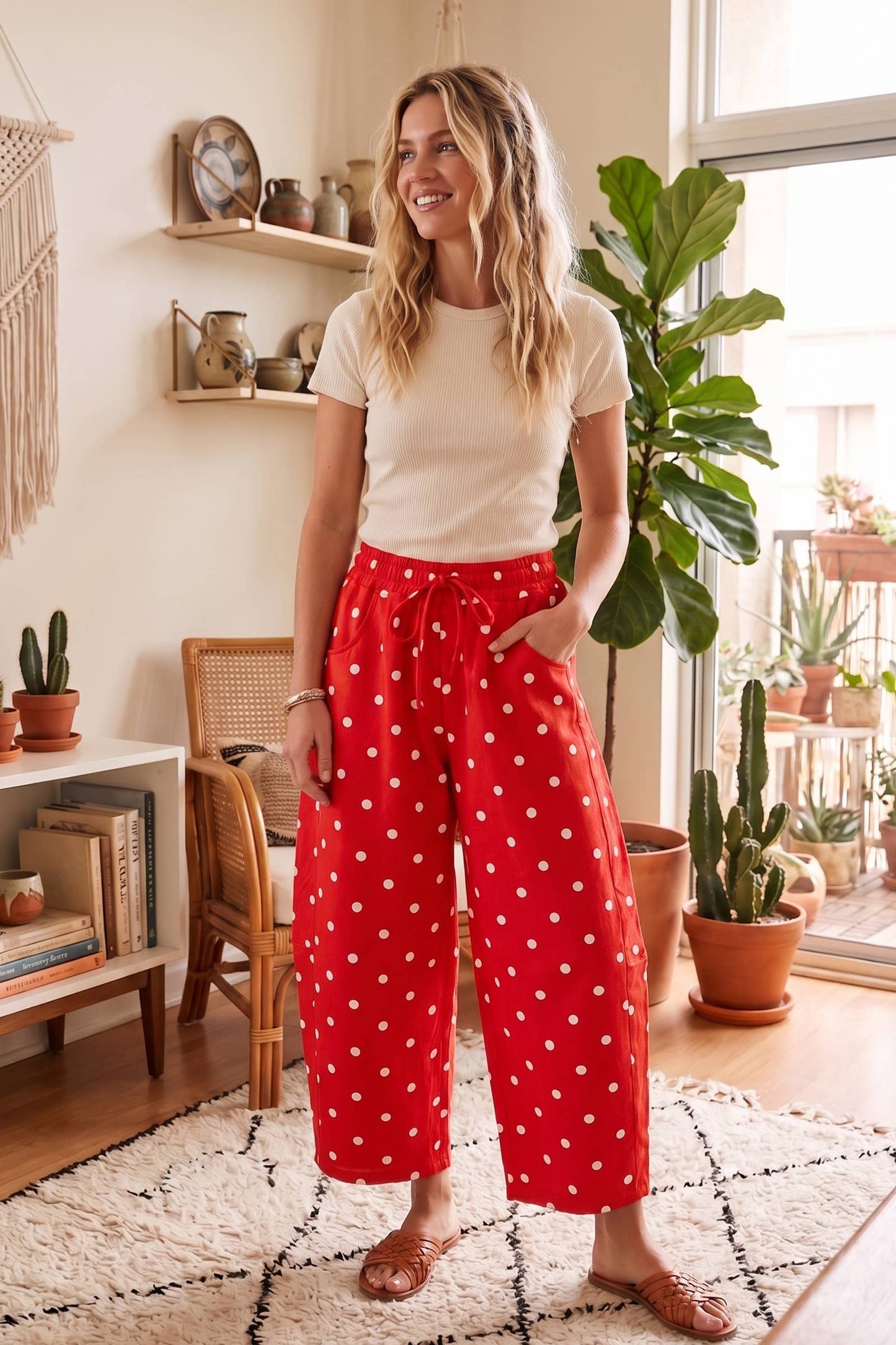 Polka Dot Scuba Barrel Lounge Pants