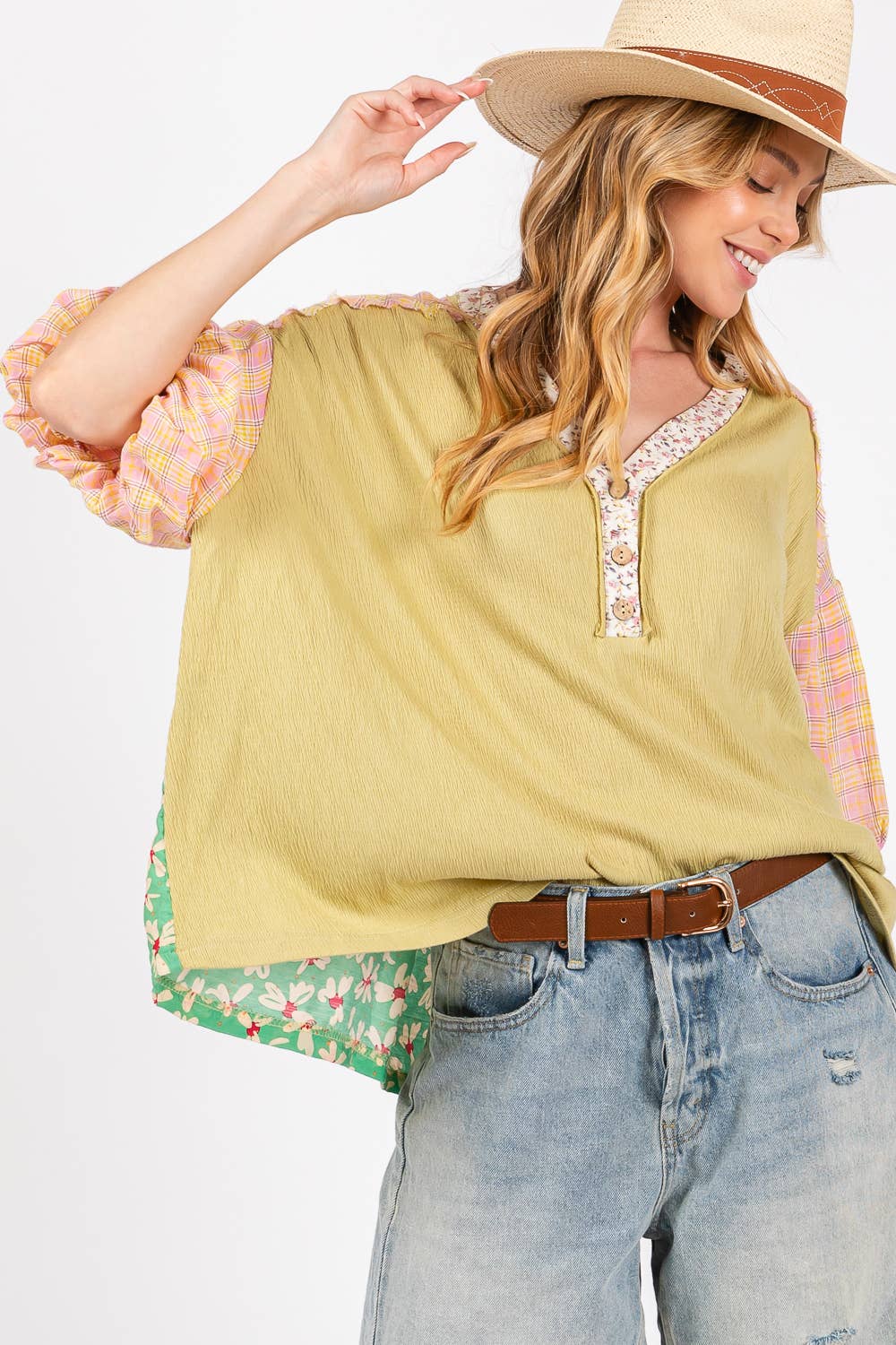 Randi Bubble Sleeve Plus Top