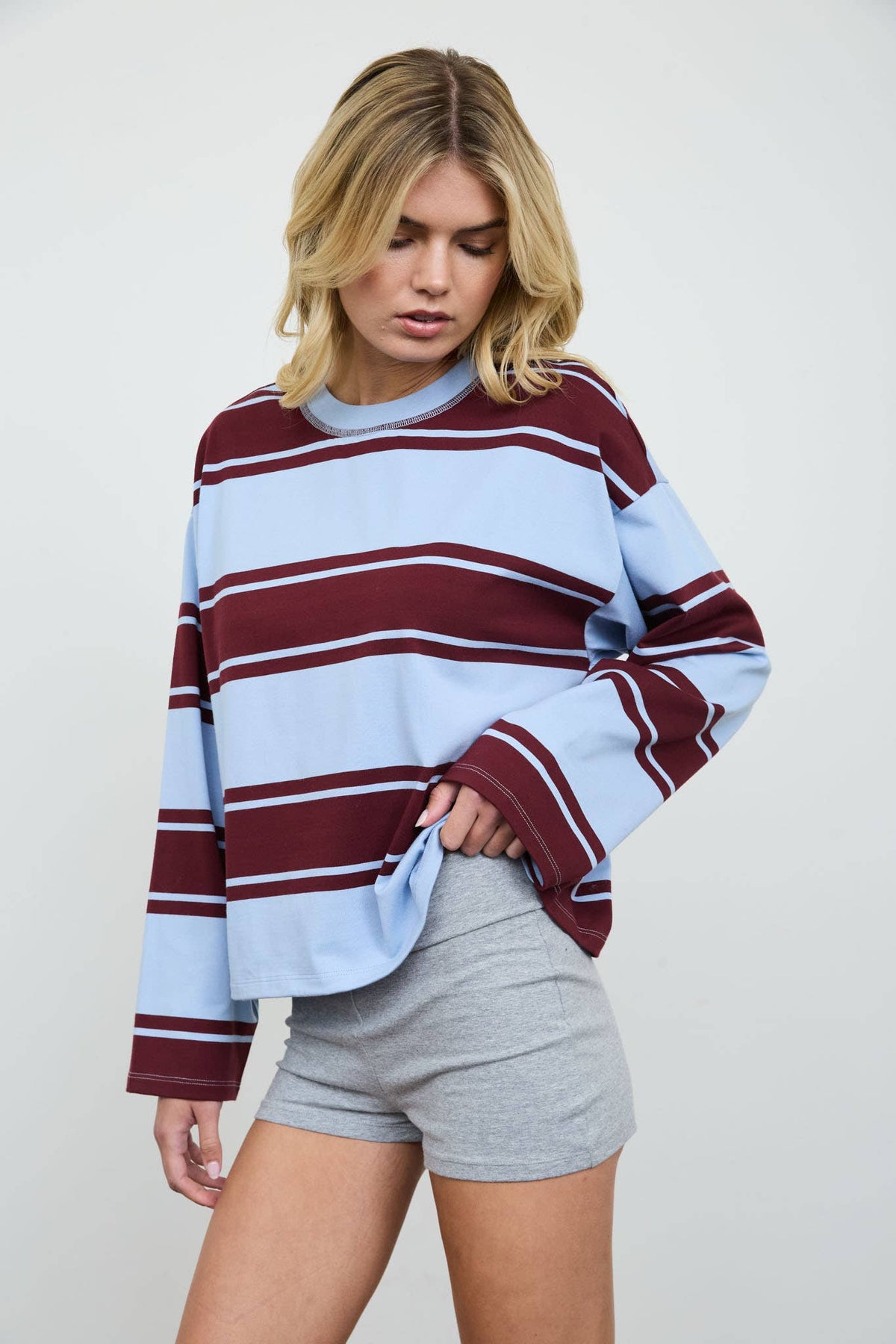 Dani Long Sleeve Wide Stripe Top