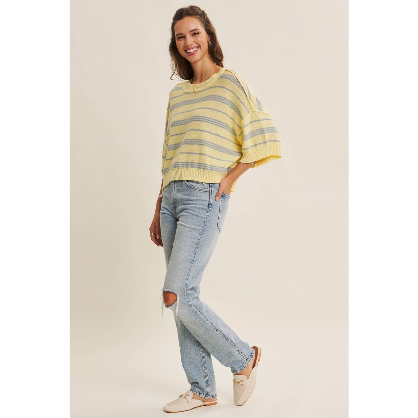 Lea Striped Lightweight Sweater