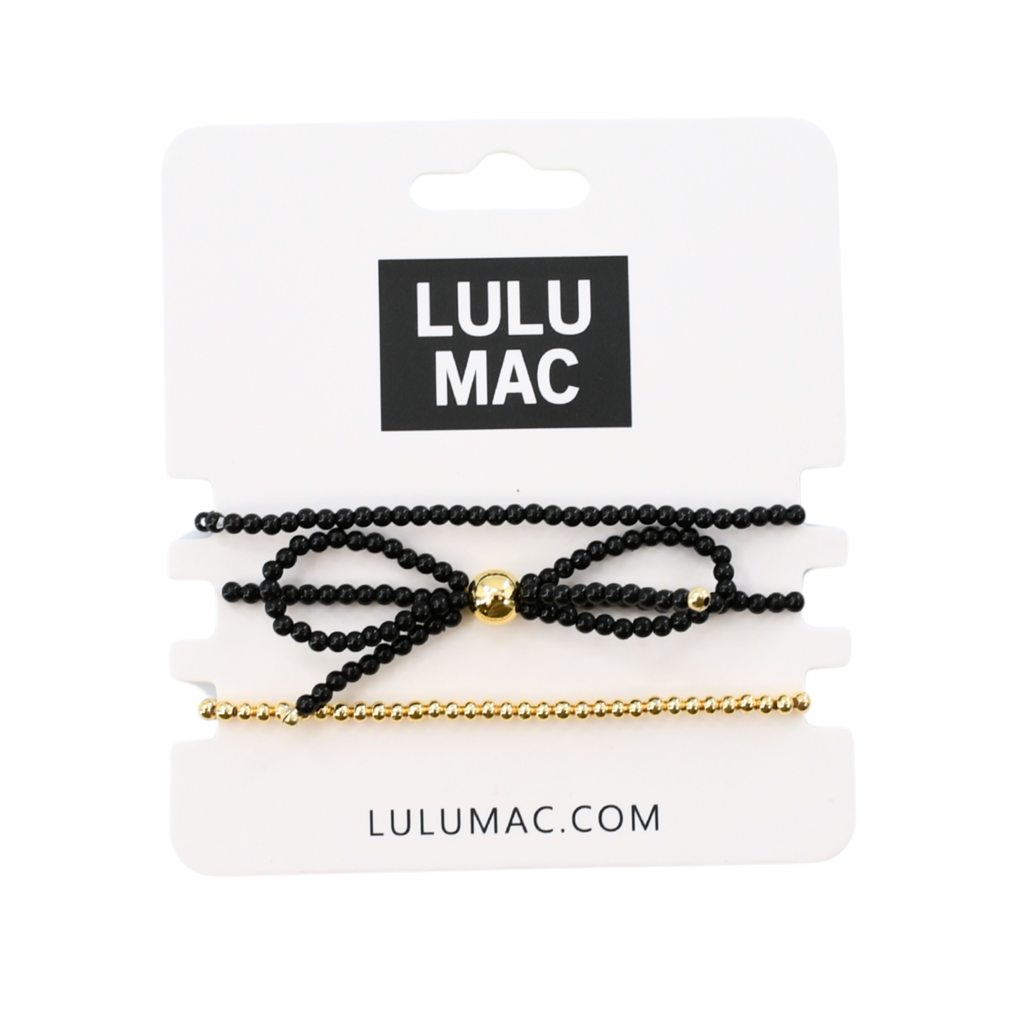 LULU Bow Bracelet Stack  BLACK