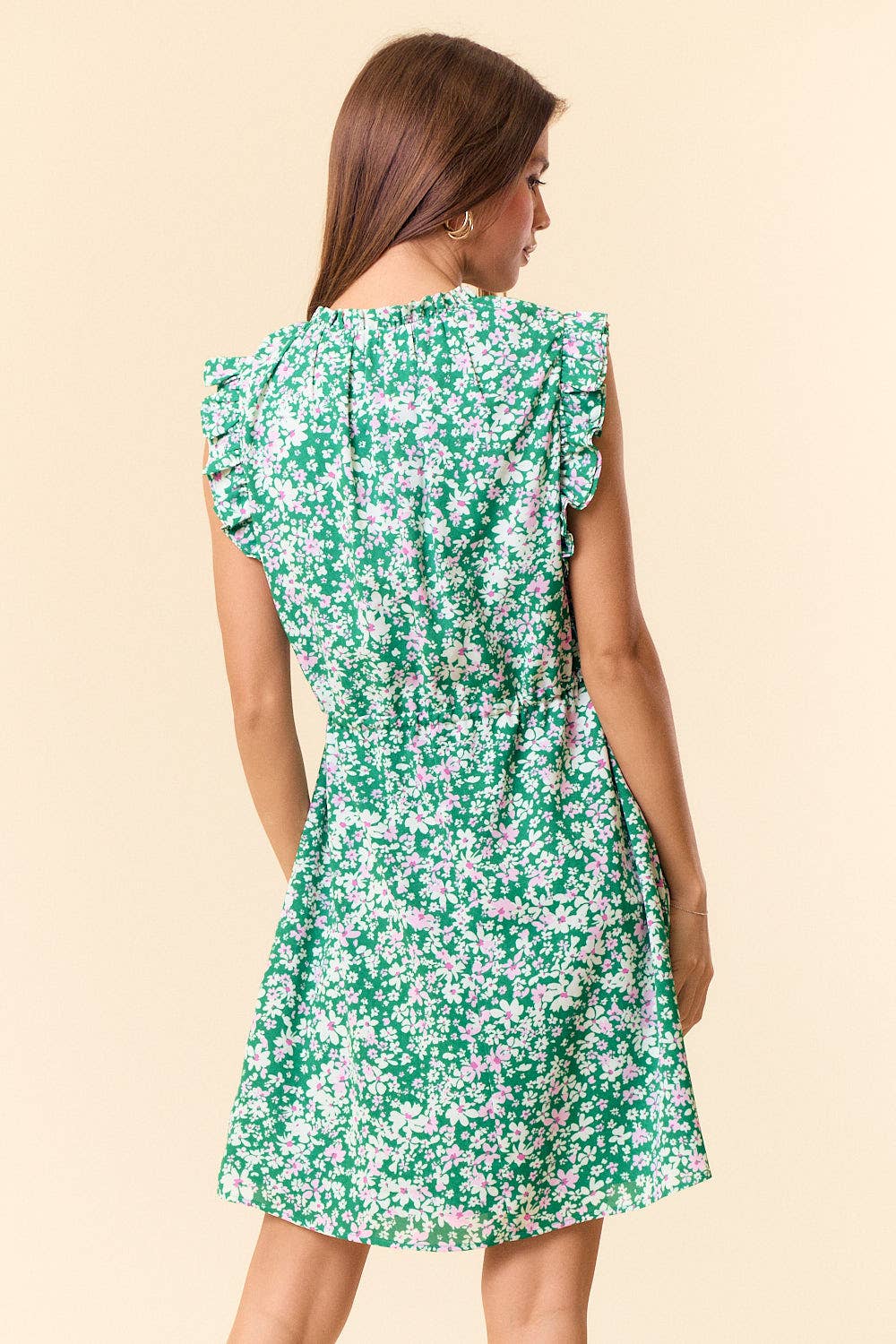 Dora Floral Ruffle Cap Sleeve Dress