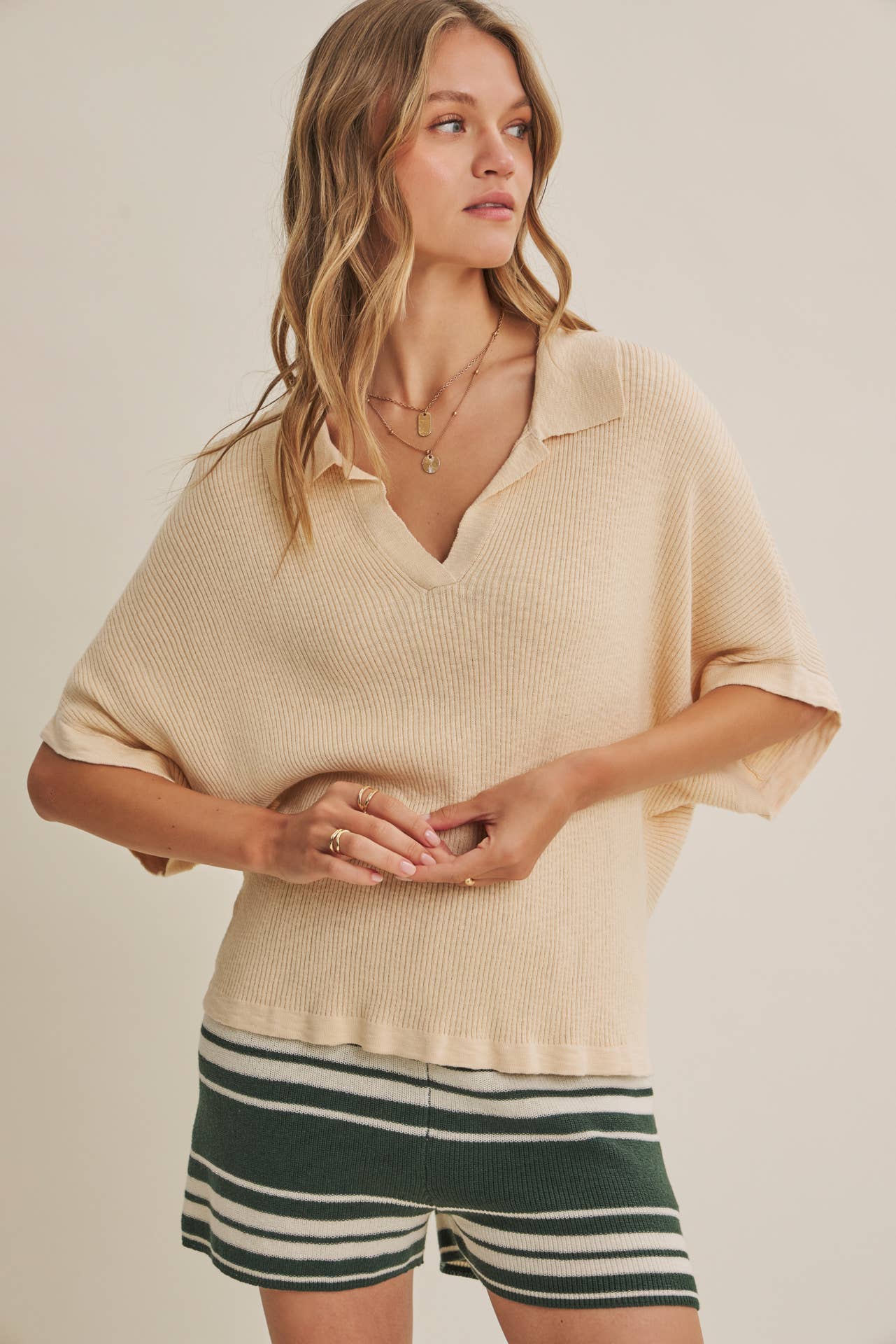 Claire Relaxed Slub Rib Dolman Sweater