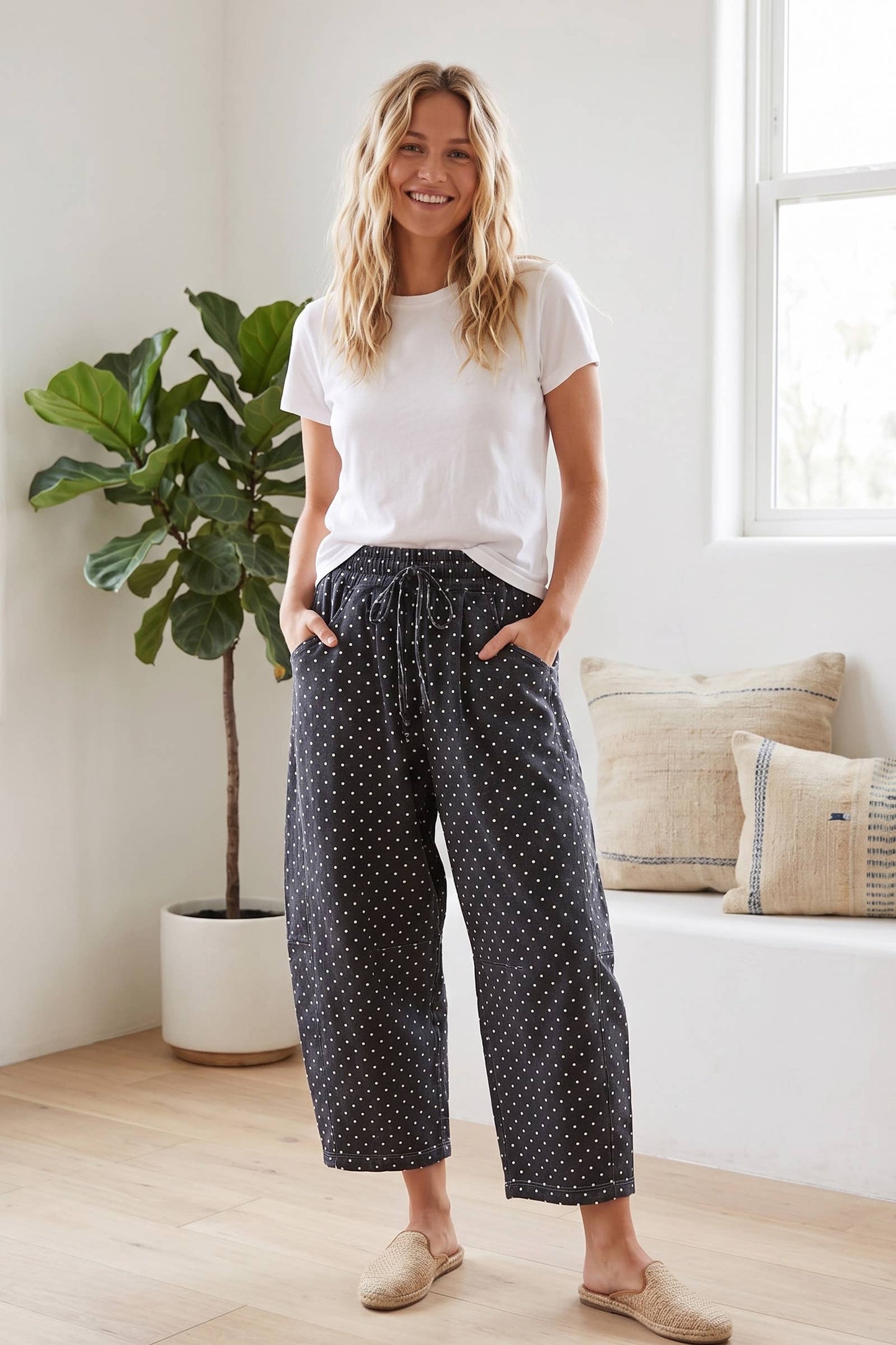 Mineral Washed Scuba Barrel Lounge Pants