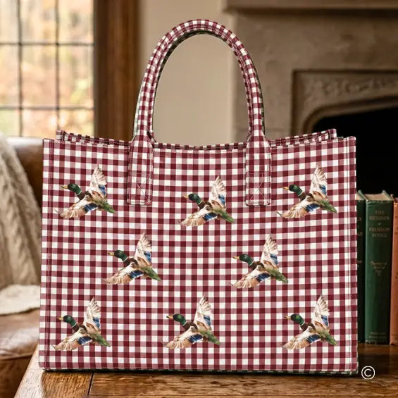 Mallard Marshland Green Gingham Vinyl Tote©
