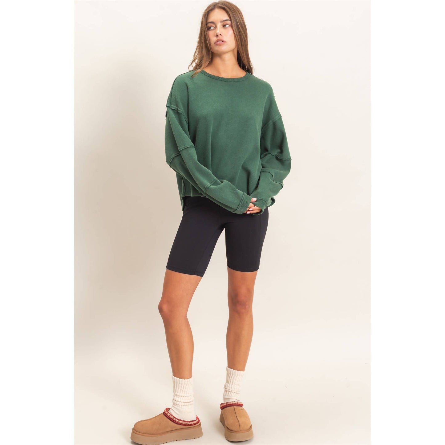 Mineral Washed Oversized Crew Neck