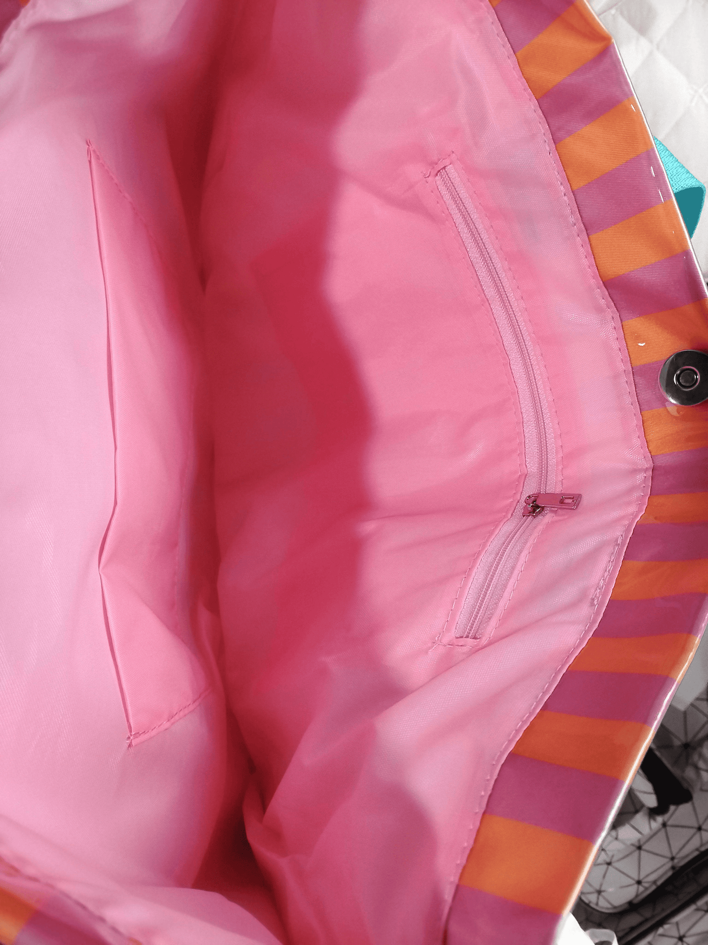 Striped Waterproof Tote Bag