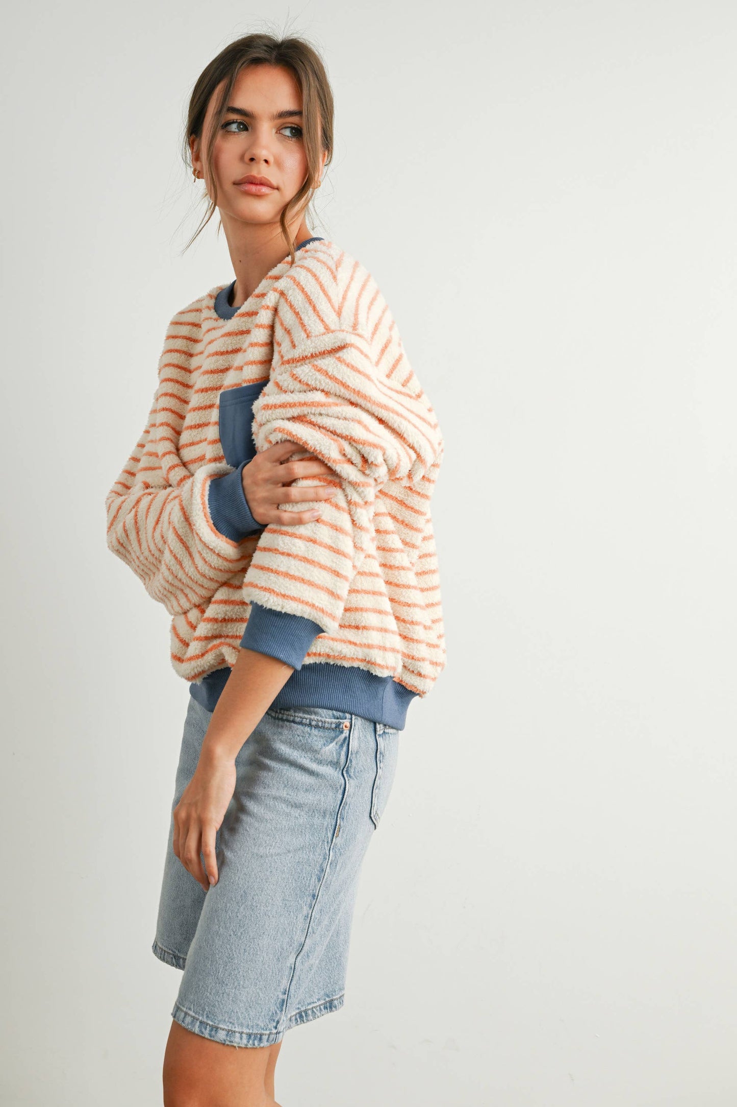 Doni Striped Oversized Crewneck Pullover