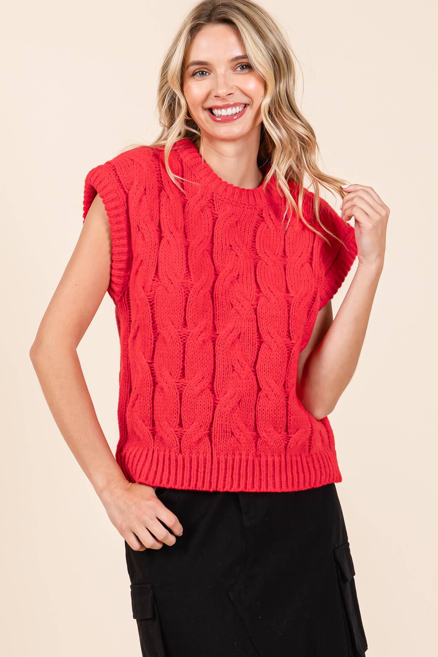 Holly Cable Knit Sweater Vest