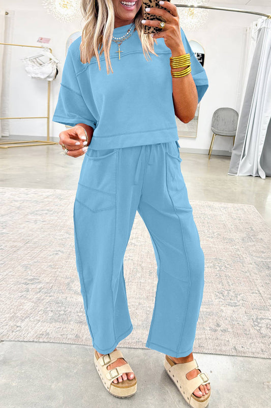 The Boxy Tee with Barrel Pants Set