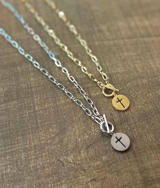 Cross Toggle Necklace