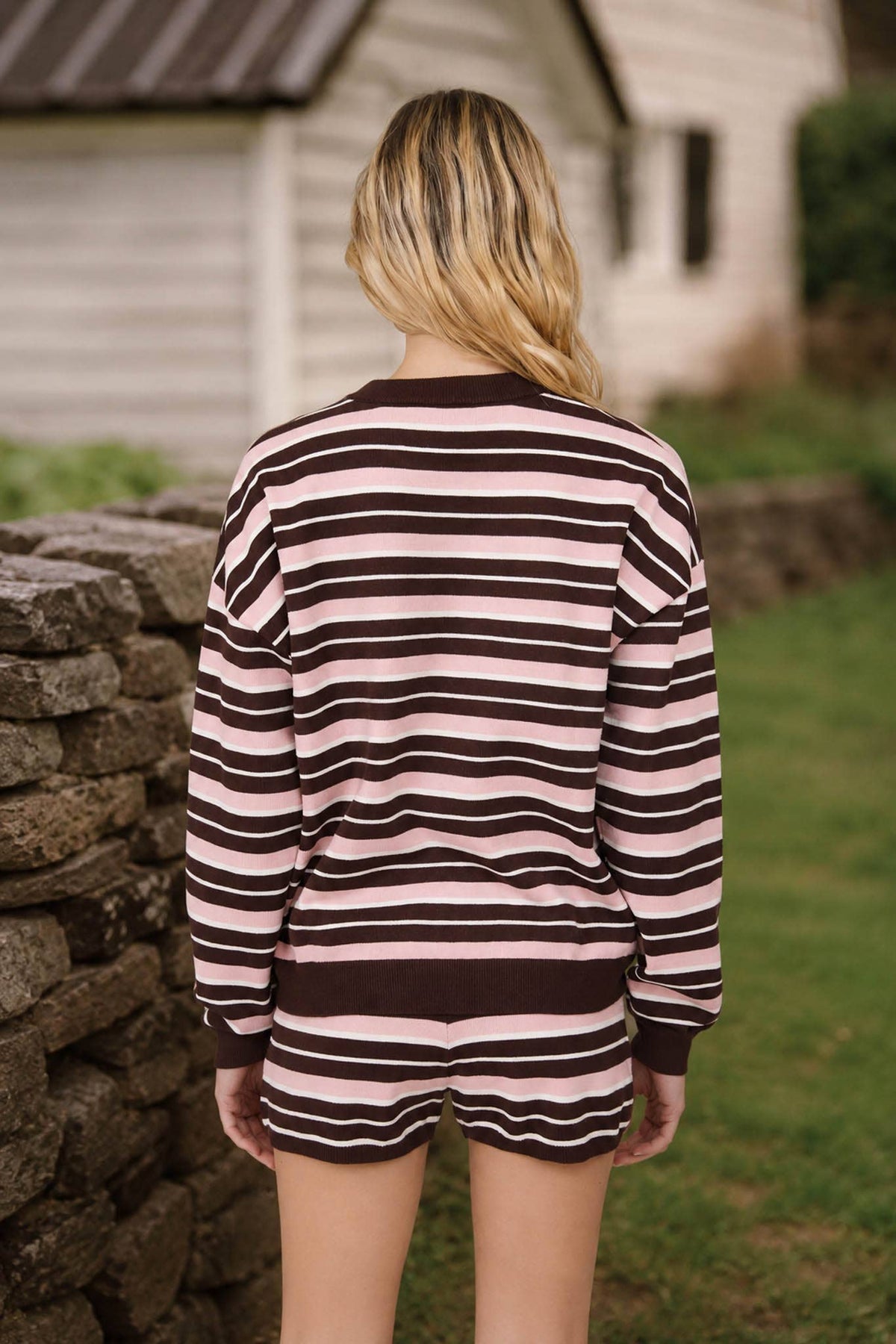 Haddy Striped Boxy Crew Sweater