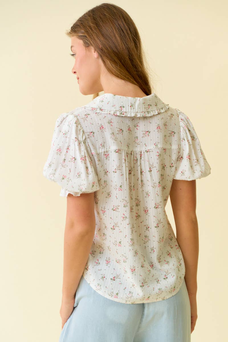Amy Floral Print Peter Pan Collar Top