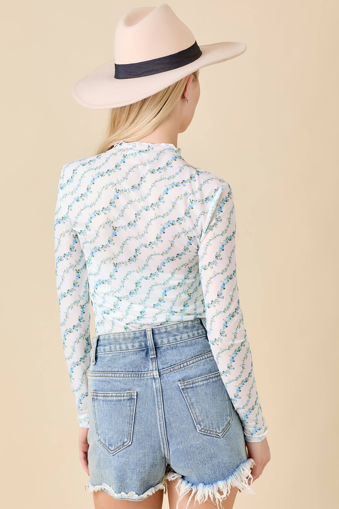 Floral Printed Mesh Top
