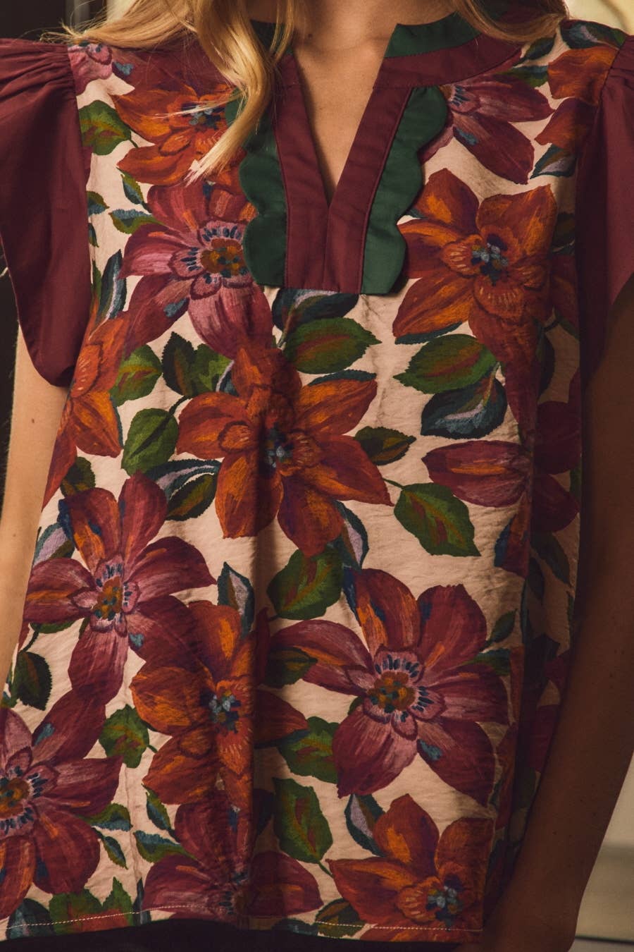 Vicki Floral Print Plus Top