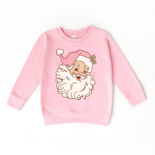 Pink Vintage Santa Toddler Sweatshirt