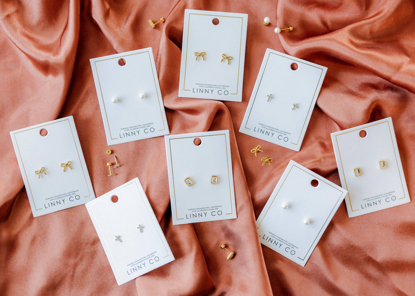 Screwback Stud Earrings - Sadie - Gold