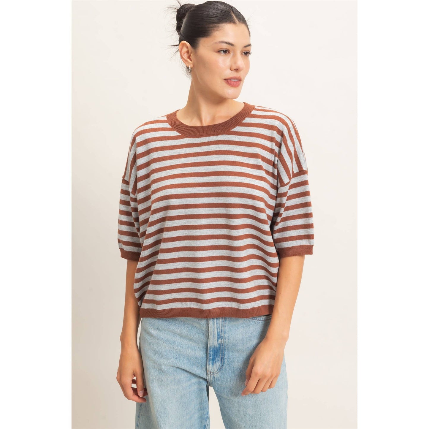 Haley Striped Crew Neck Sweater