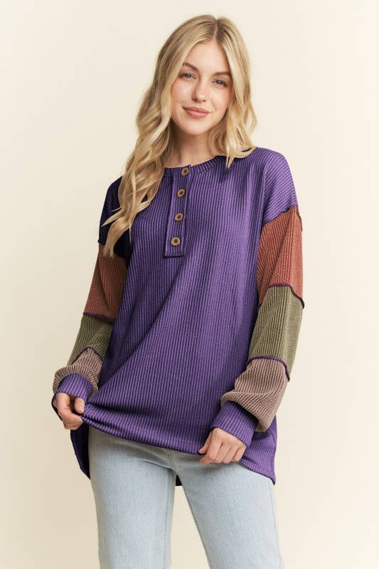 Josie Color Block Plus Top