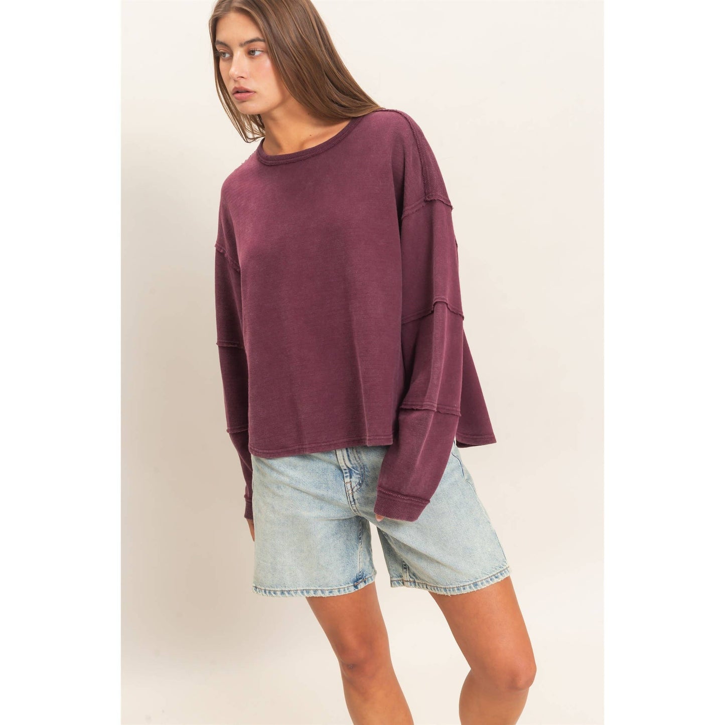 Mineral Washed Oversized Crew Neck