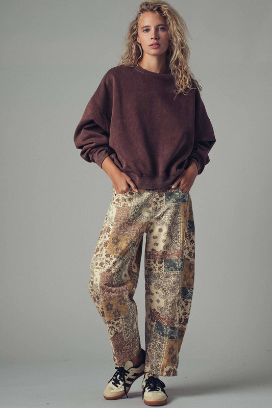 Boho Patchwork Barrel Style Pants
