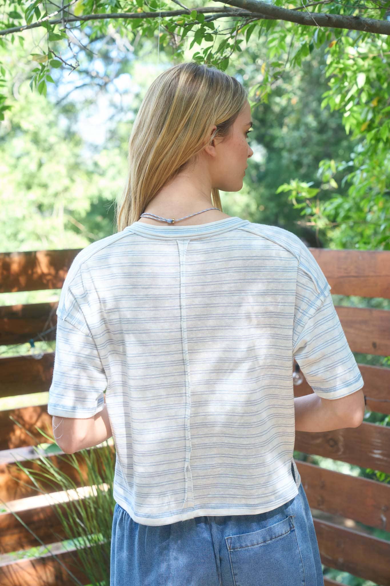 Jerri Striped Henley Top