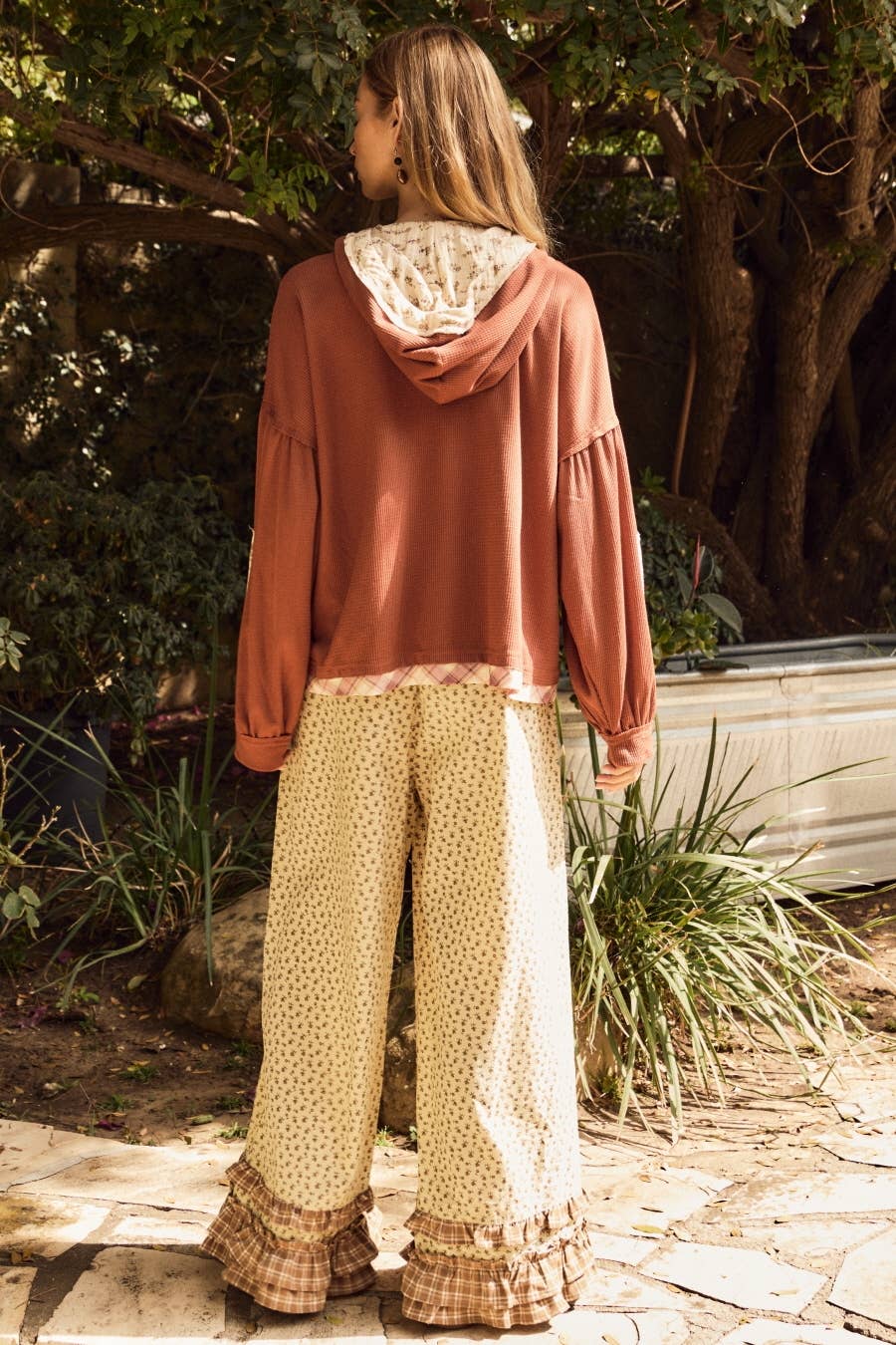 Jacie Vintage Mixed Pattern Hooded Jackie