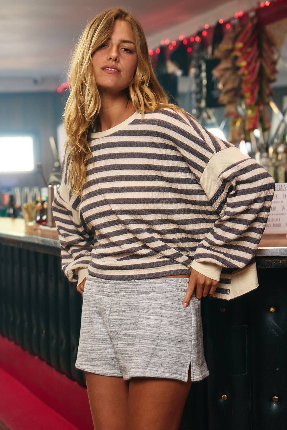 Overlap Open Back Oversized Top