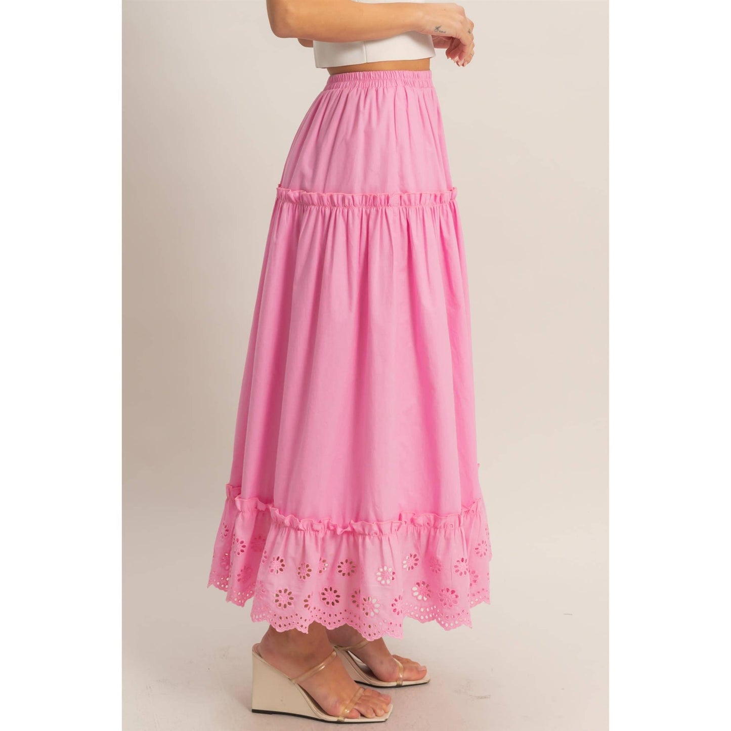 Holly Tiered Eyelet Maxi Skirt