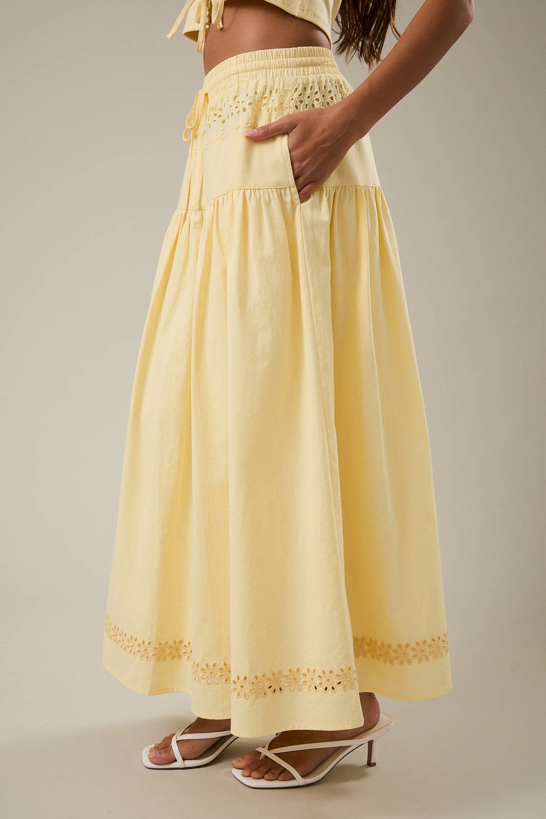 Eyelet Maxi Skirt
