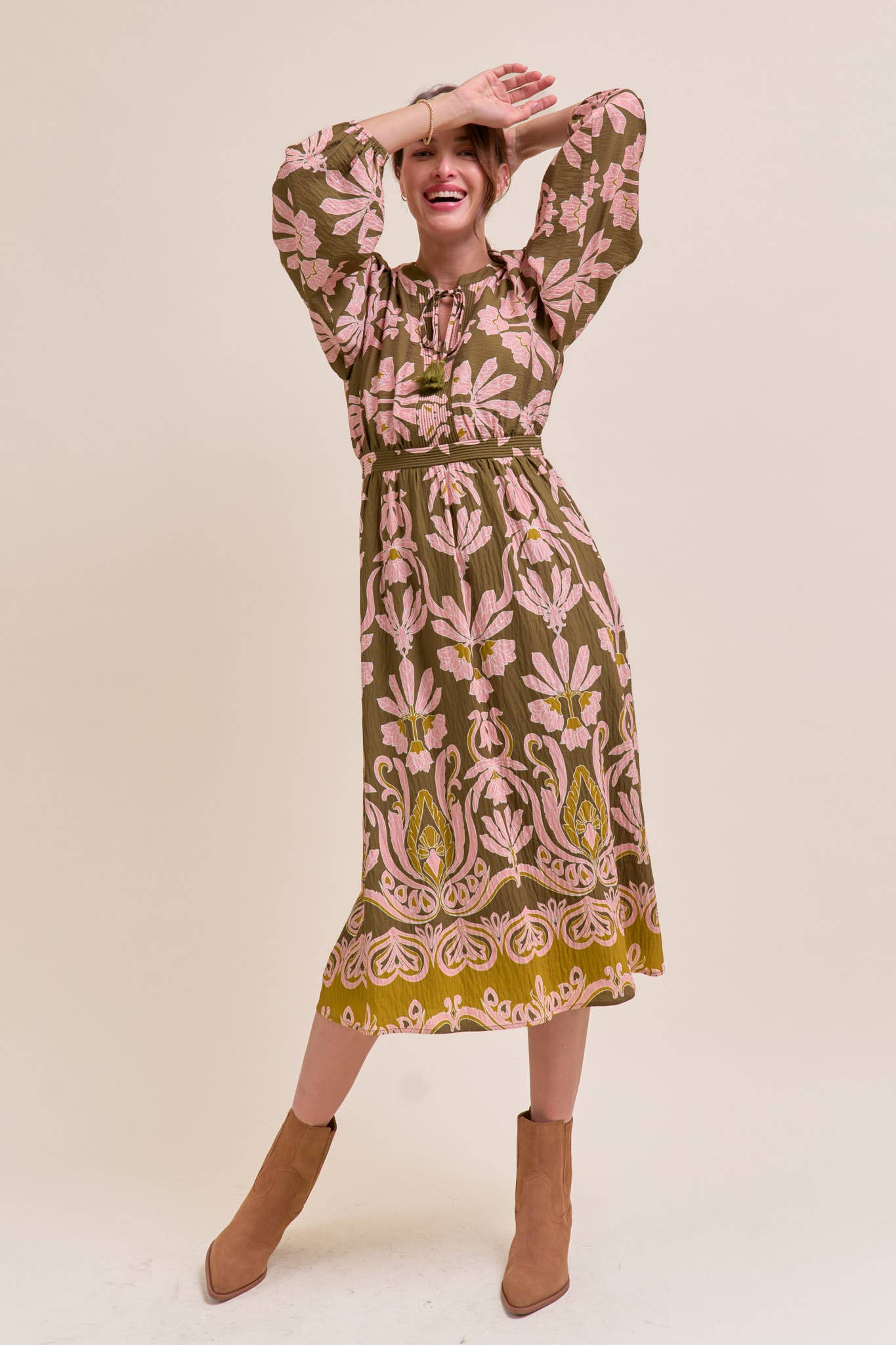 Sally Floral Print Midi Dress