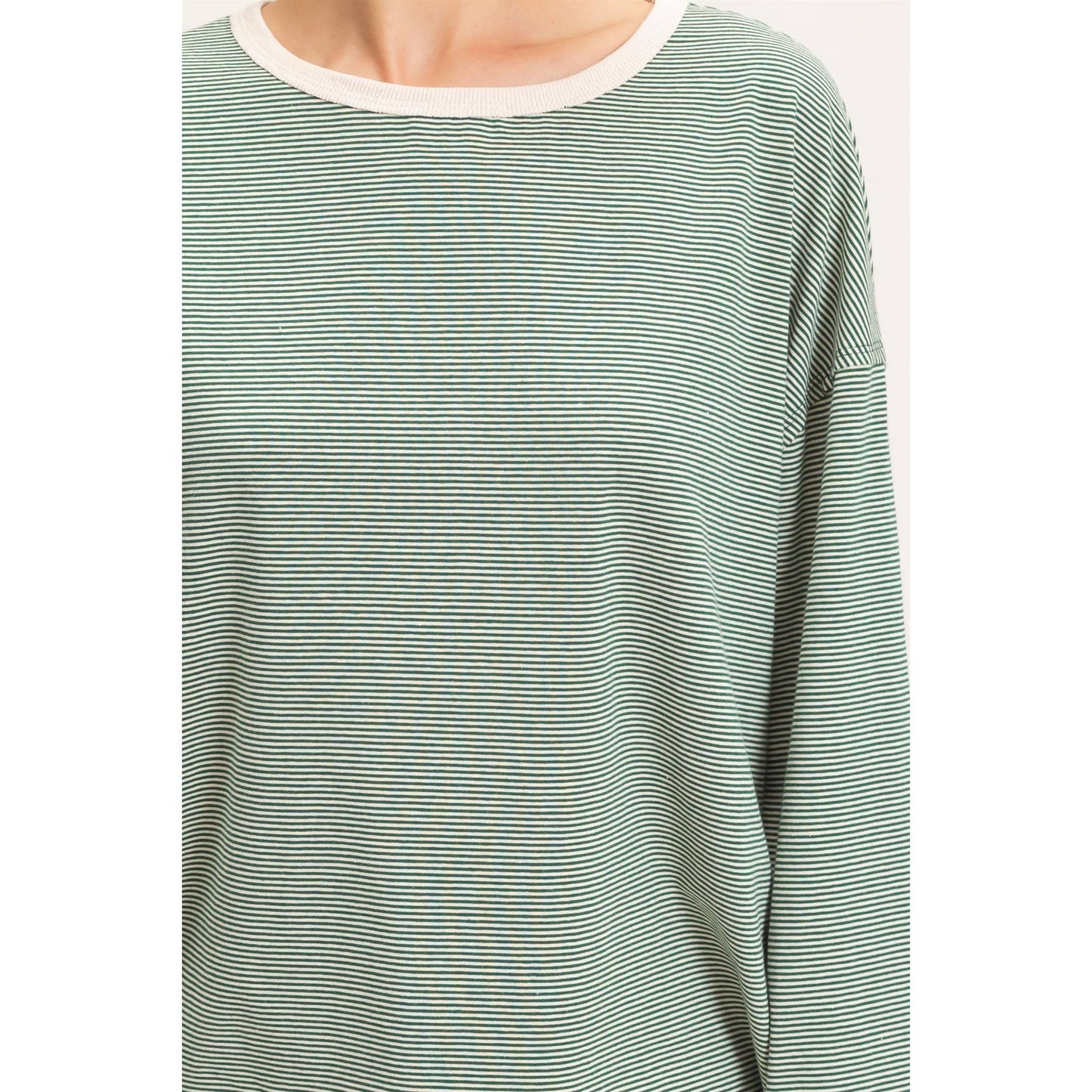 Kendra Striped Boat Neck Top