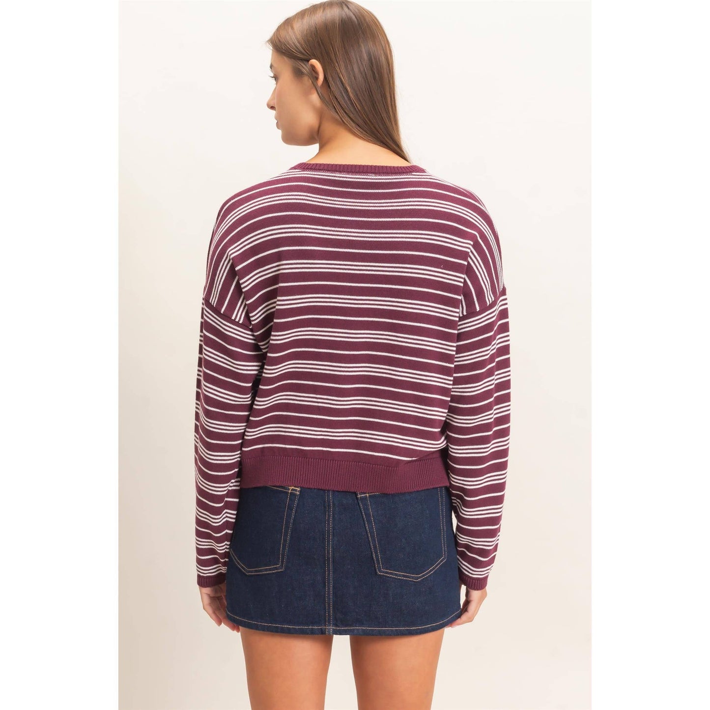 Jane Striped Henley Sweater