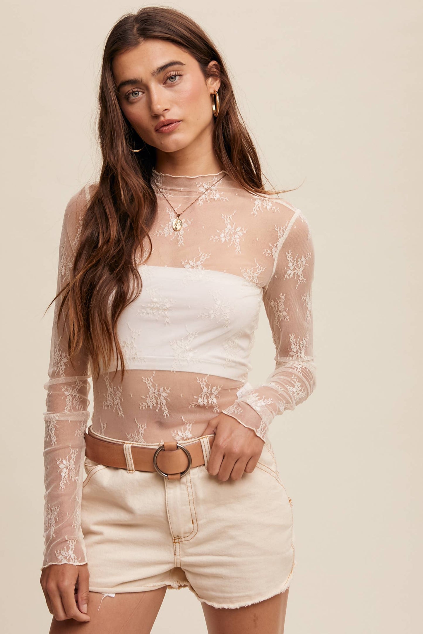Sheer Lace Layering Top