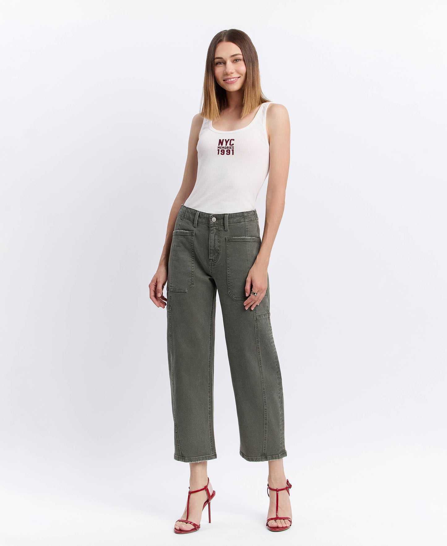 The High Rise Elastic Band Barrel Jean