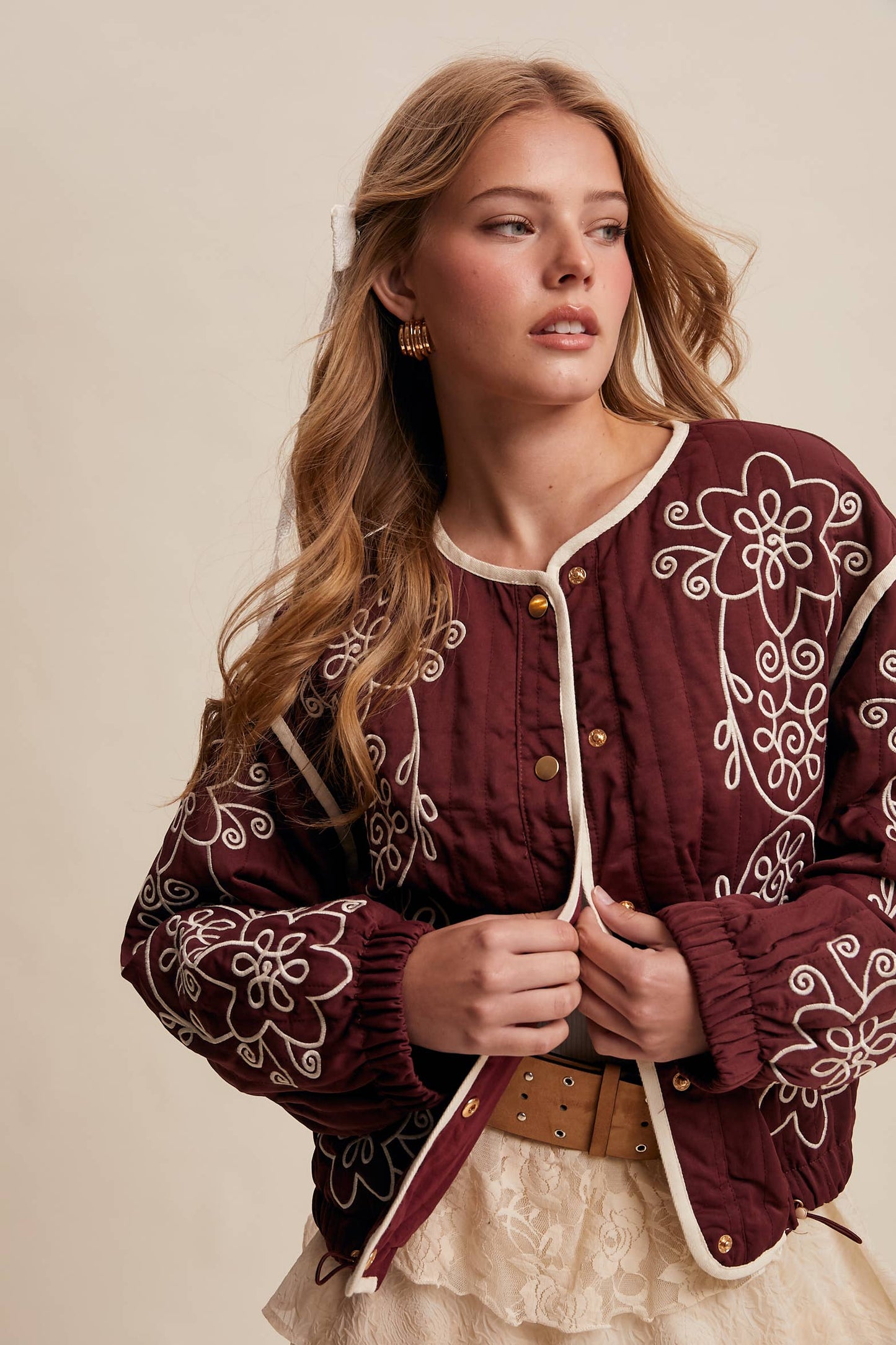 Embroidered Quilted Jacket