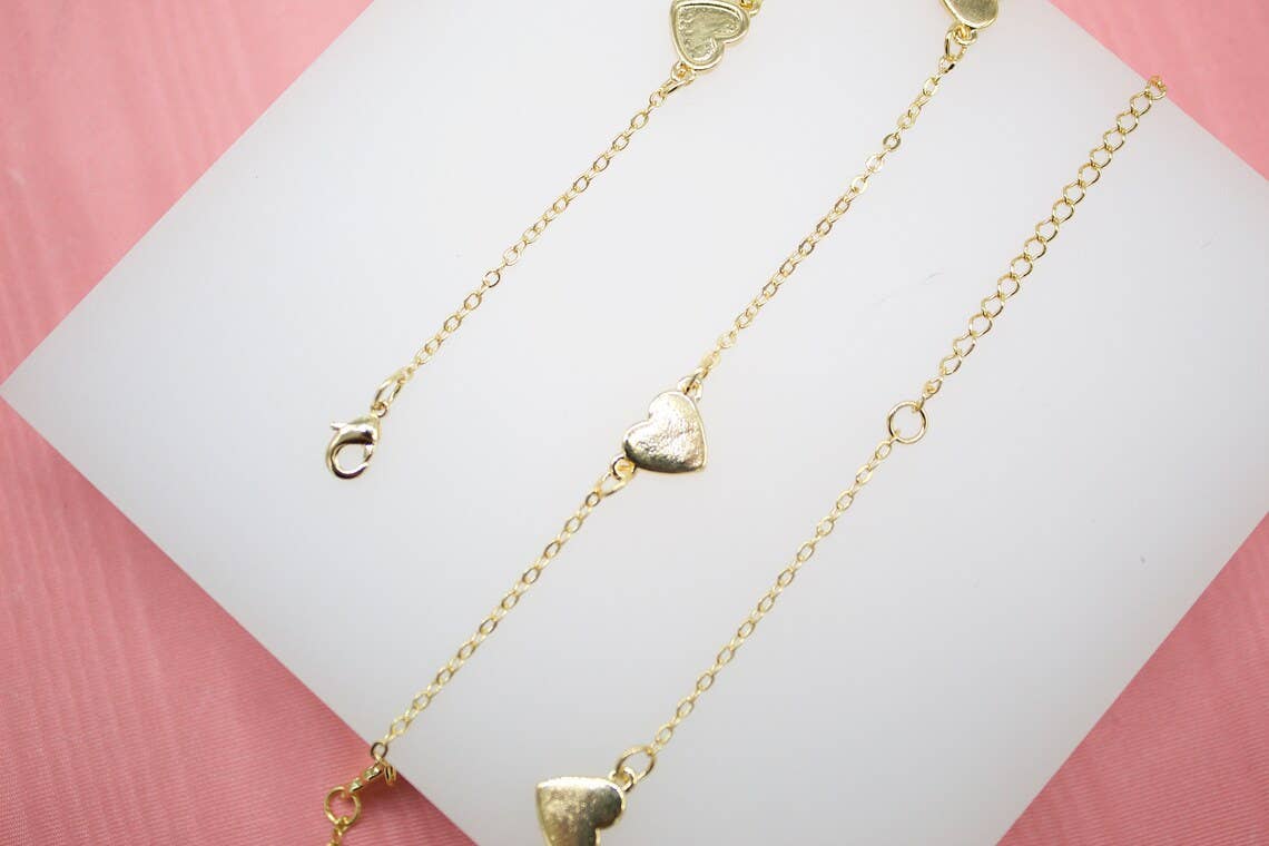 18K Gold Filled Dainty Rolo Heart Chain Necklace - Milly's Boutique