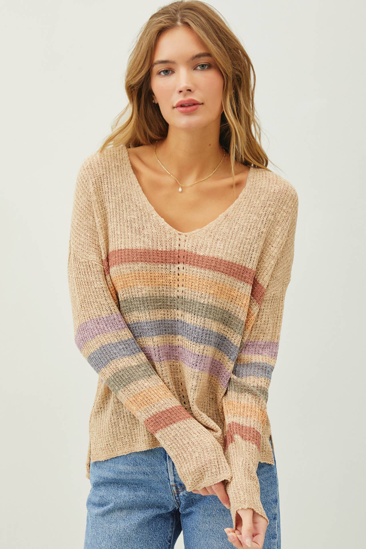 Eva Striped Light Weight Sweater