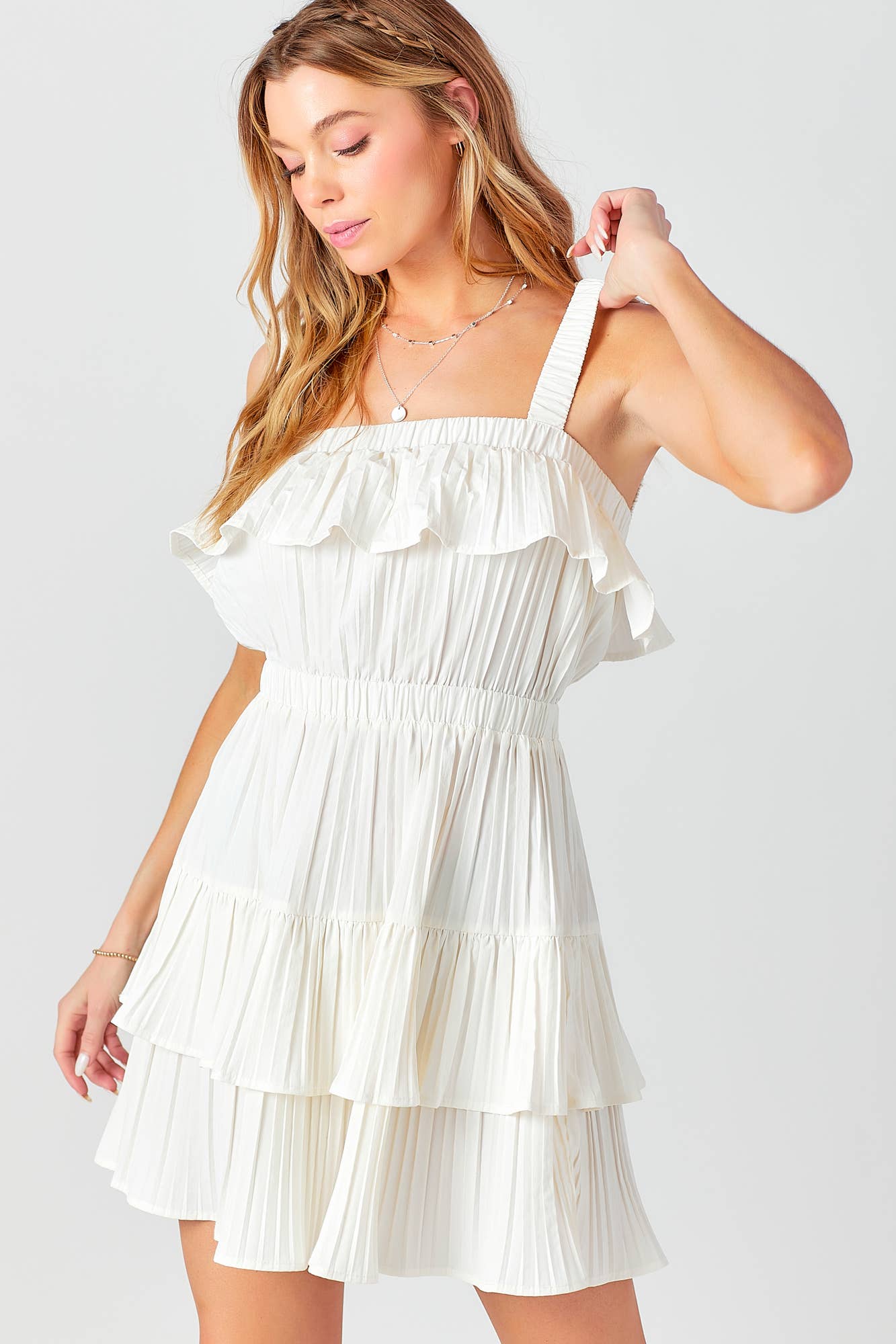 Vanessa Pleated Tiered Dress