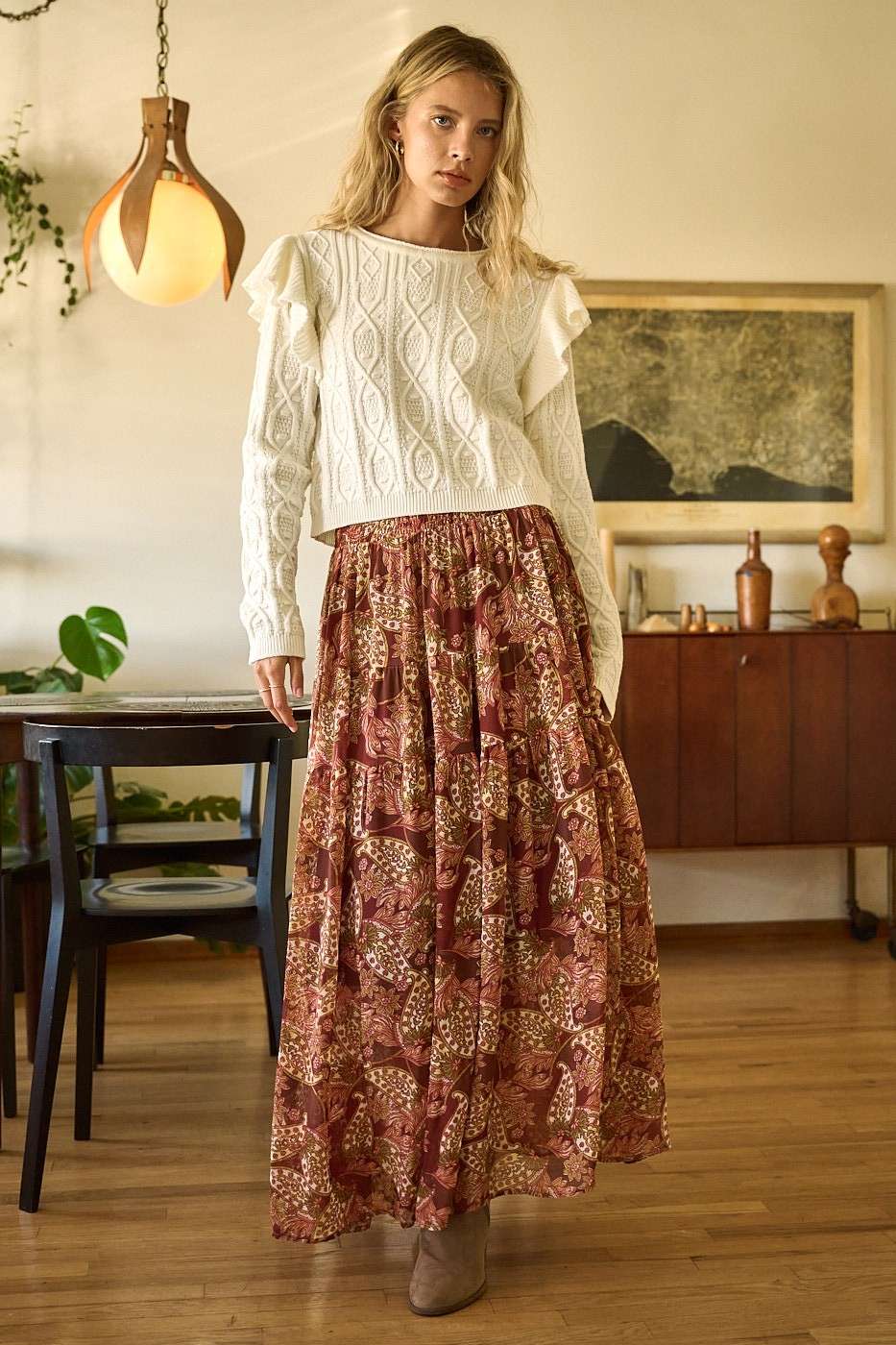 Paisley Boho Maxi  Skirt