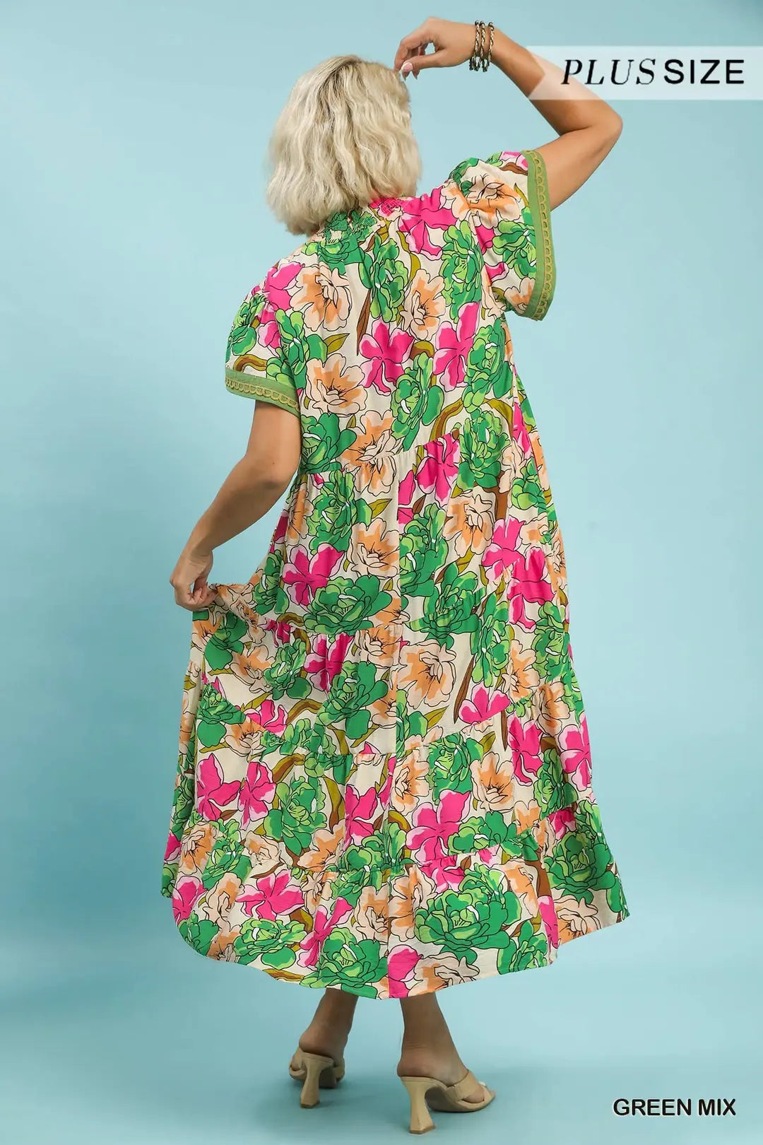 Katie Bold Floral Plus Midi Dress