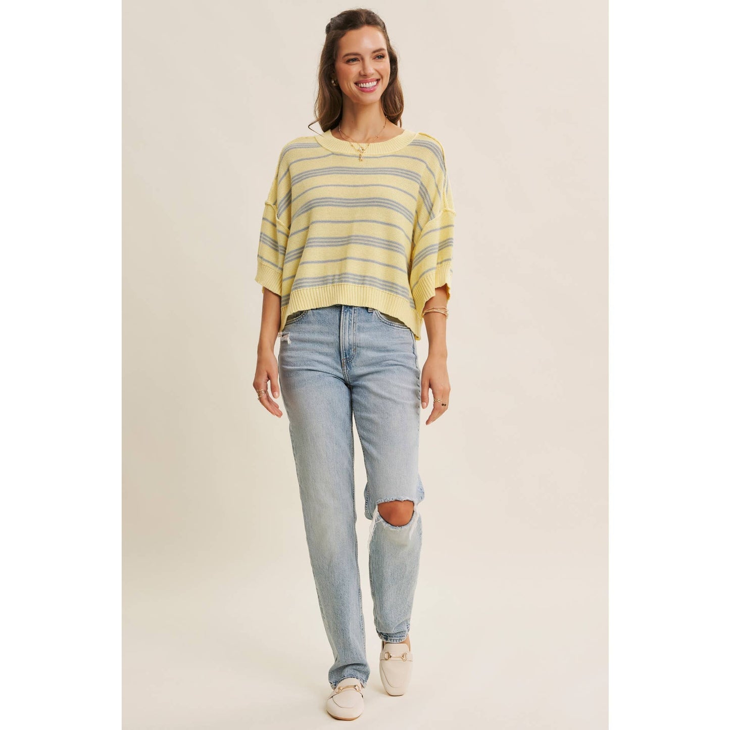 Lea Striped Lightweight Sweater