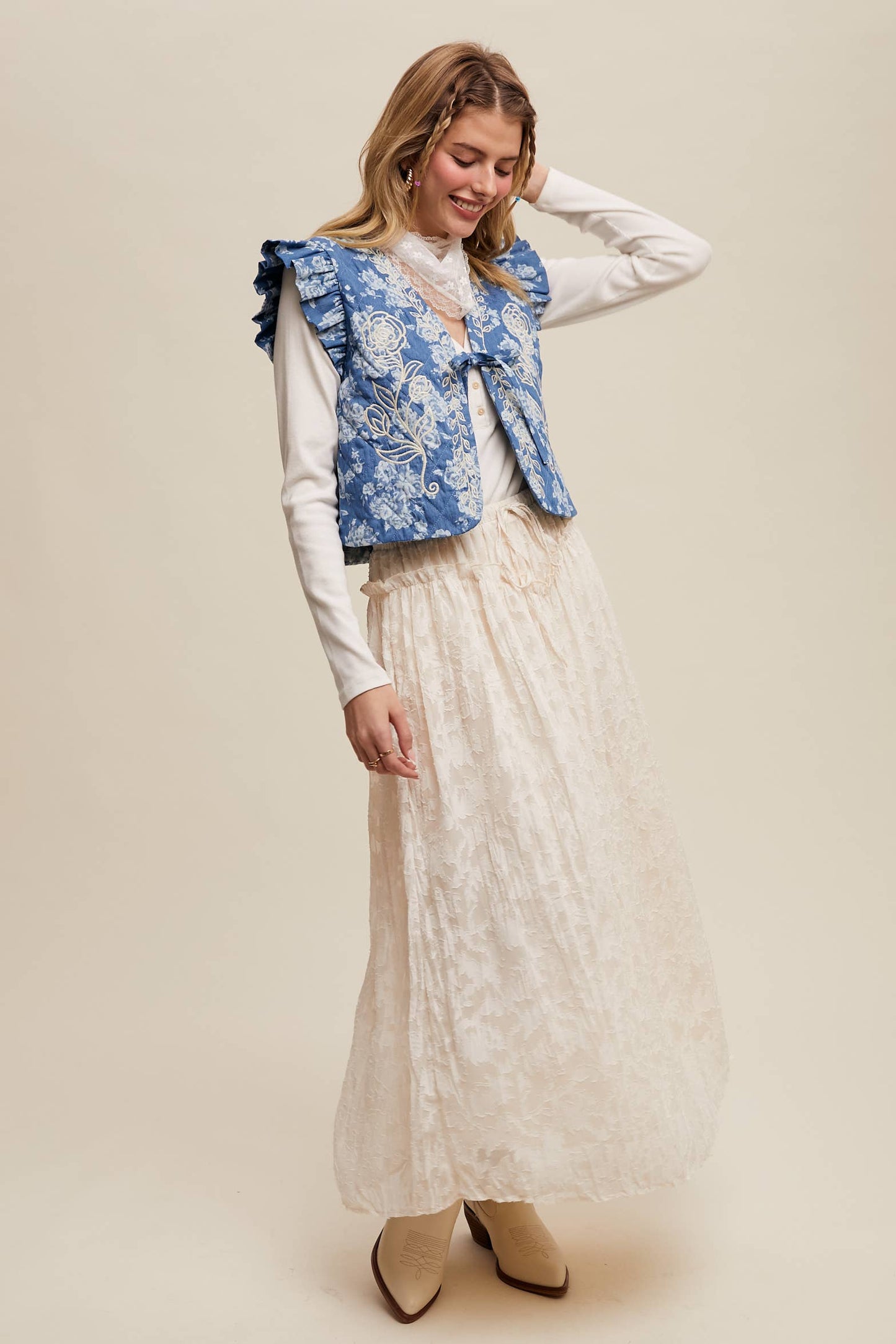 Burnout Floral Vintage Skirt