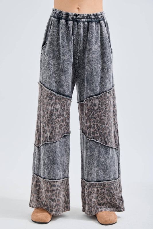 Leopard Mineral Washed Pants