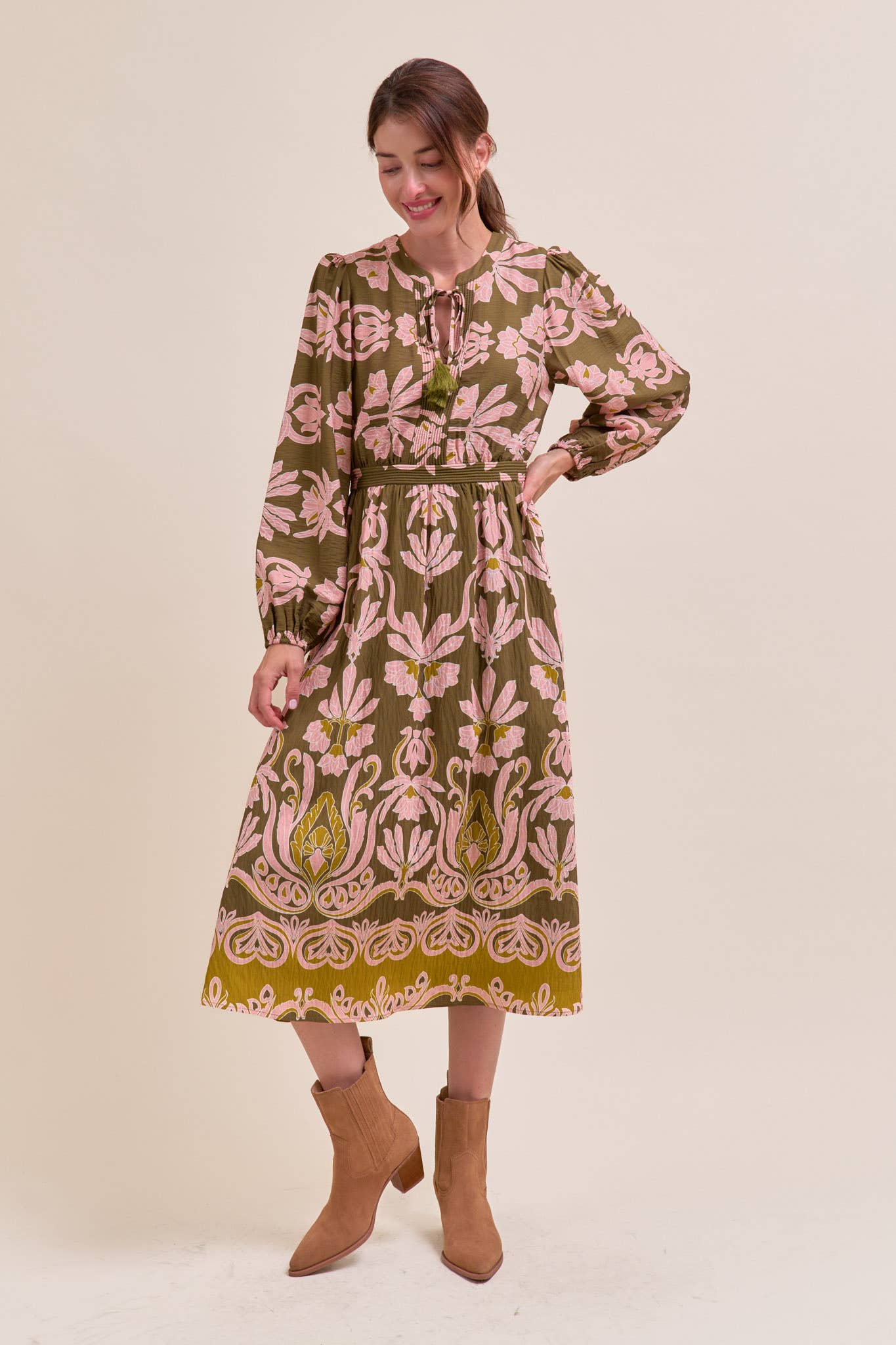 Sally Floral Print Midi Dress