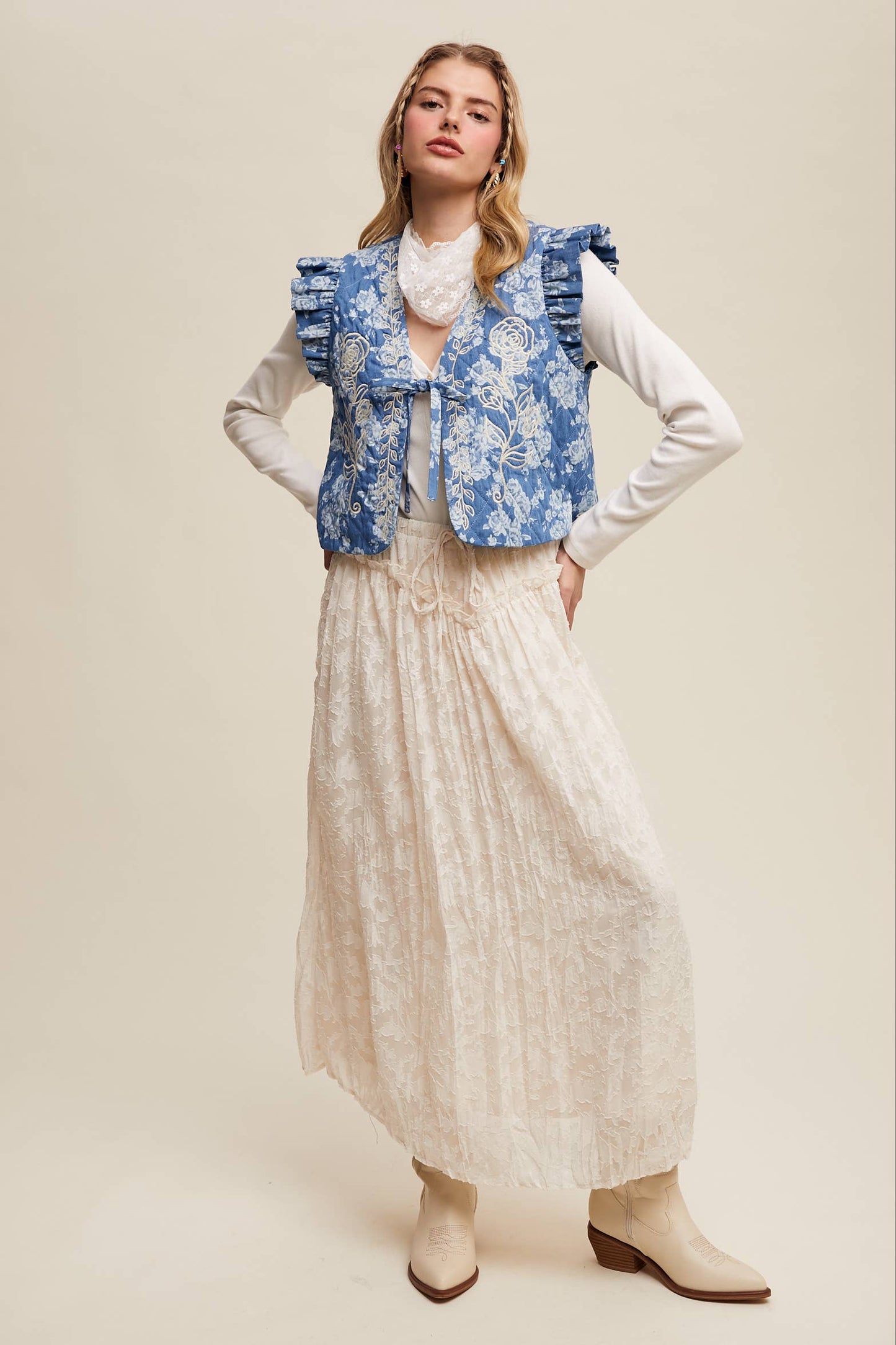 Burnout Floral Vintage Skirt