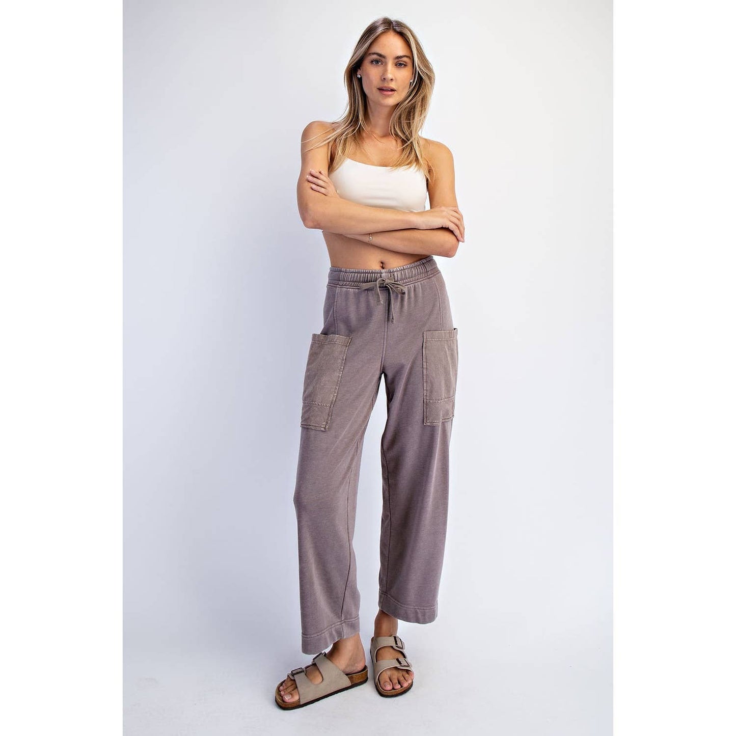 Mineral Washed French Terry Cargo Pant